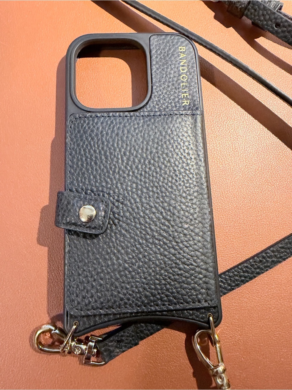 Bandolier MagSafe Crossbody Phone Case in Black/Gold - Wallet Case